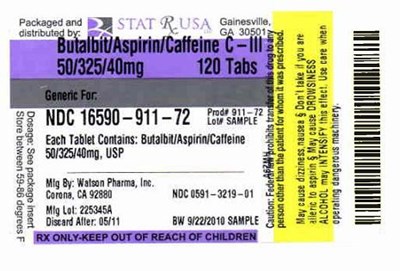 Butal-asp-caf Label Image (Butal Asp Caf Label 911)